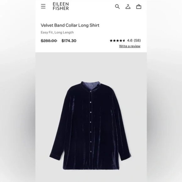 Bundle of 3 EILEEN FISHER Velvet Button Down Shirts - Blue, Hibiscus, Green - Picture 3 of 13